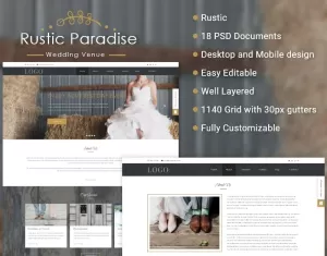 Rustic Paradise Wedding Venue PSD Template - TemplateMonster