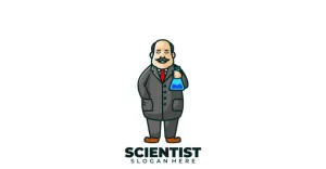 Scientist Cartoon Logo Template