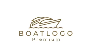 Simple Line Art Boat Logo Design Inspiration