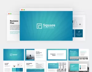 Square - Creative Modern Business Plan PowerPoint template