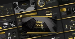 Stay Gold Business Presentation PowerPoint Template