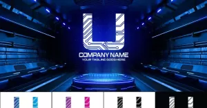 Technology U Letter Logo Design-Brand Identity