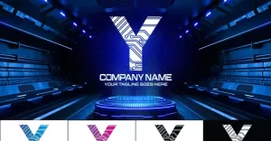 Technology Y Letter Logo Design-Brand Identity