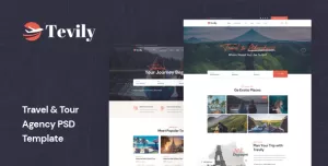 Tevily - Travel & Tour Agency PSD Template