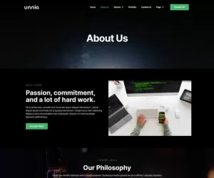 Unniq - Dark Digital Creative Agency Elementor Template Kit
