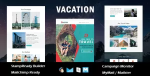 Vacation - Multipurpose Responsive Email Template With Online Stampready Builder Access