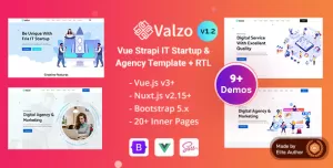 Valzo - Multipurpose IT Startup & Digital Agency Vuejs Template