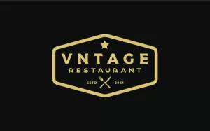 Vintage Retro Restaurant Bar Bistro Logo Design