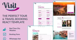 Visit: the perfect Tour & Travel Booking React Website template