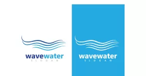 Wave water beach blue logo and symbol vector v10