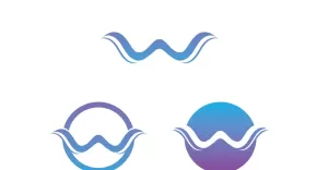 Wave water beach blue logo and symbol vector v27