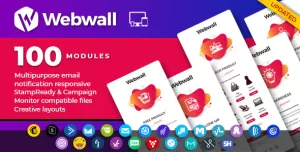Webwall- 100 Responsive Email Notification modules with StampReady & CampaignMonitor compatible file