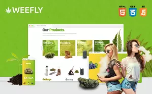 Weefly  Website-sjabloon voor multifunctionele cannabis- en marihuanawinkel