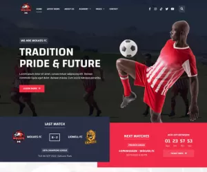 Wolves - Football Team & Sports Club Elementor Pro Template Kit