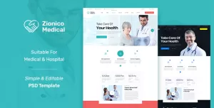 Zionico - Helth and Medicale PSD Template.